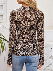 edgy top in Sage with mock neck