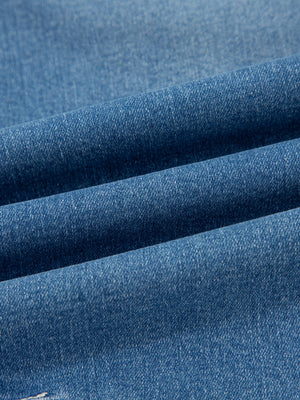 High-waisted Cuffed Barrel Jeans