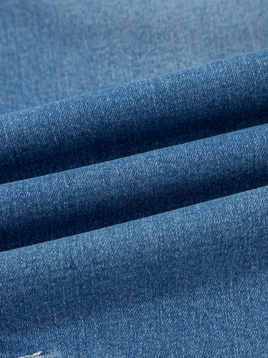 High-waisted Cuffed Barrel Jeans