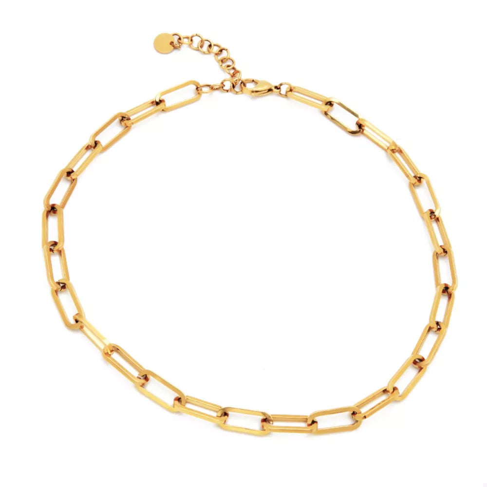 18K Gold-Plated,Stainless Steel Care instructions: Avoid wearing during exercise necklace in Gold with straight silhouette