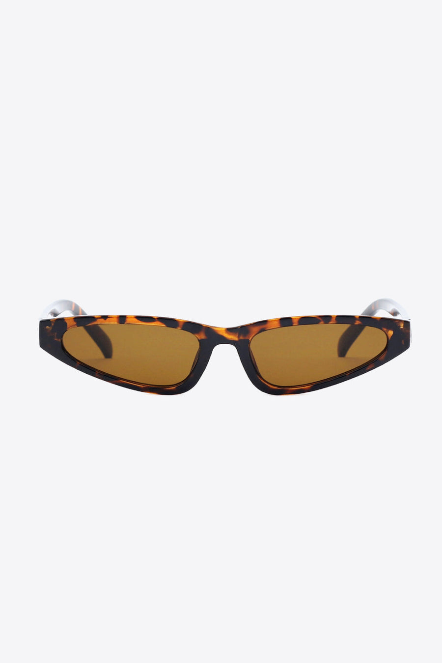 Angular tortoiseshell cat-eye sunglasses with brown lenses