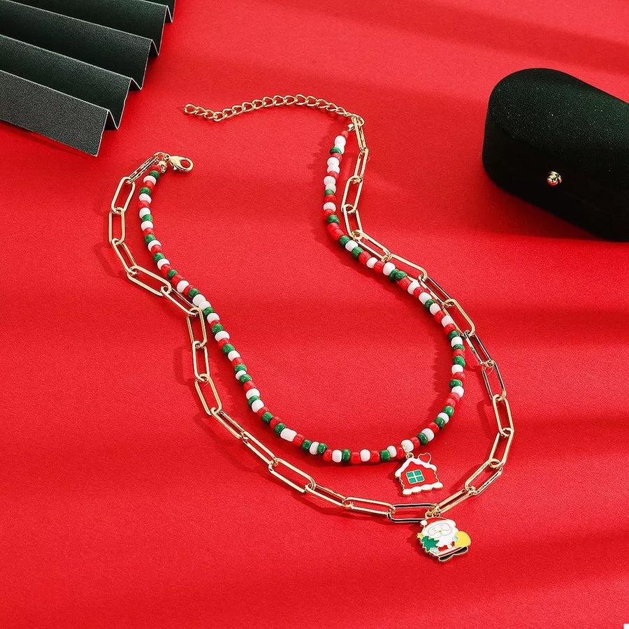 18K Gold-Plated, Alloy, Soft clay Care instructions: 1 necklace in green with regular silhouette
