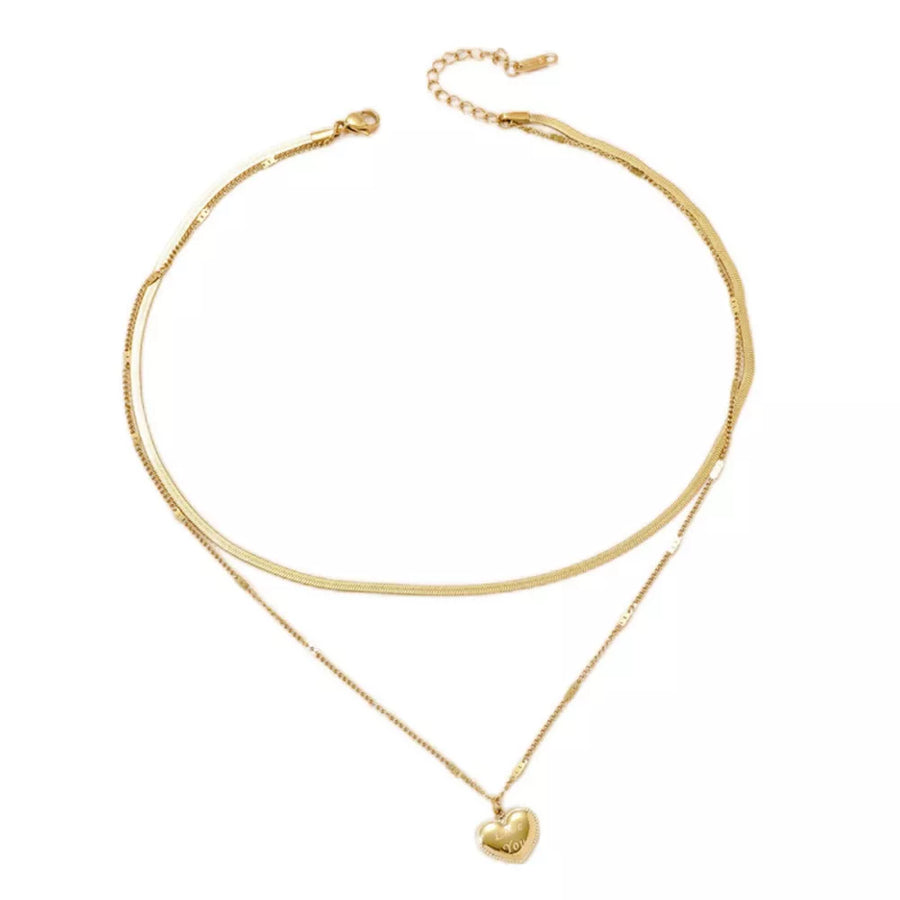 necklace in Gold with double layered and princess length
