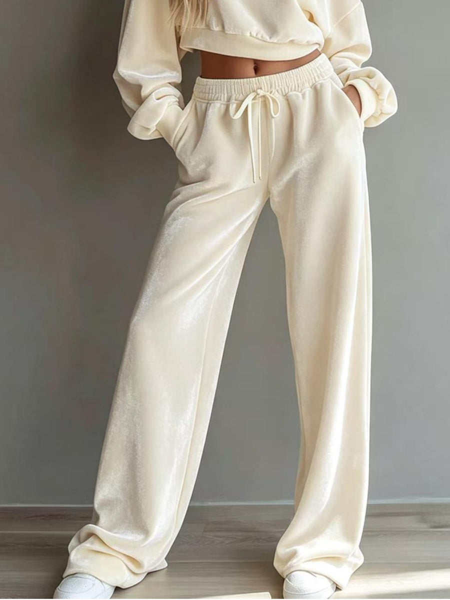 100% polyester Care instructions: Machine wash cold lounge set in Gray with relaxed silhouette