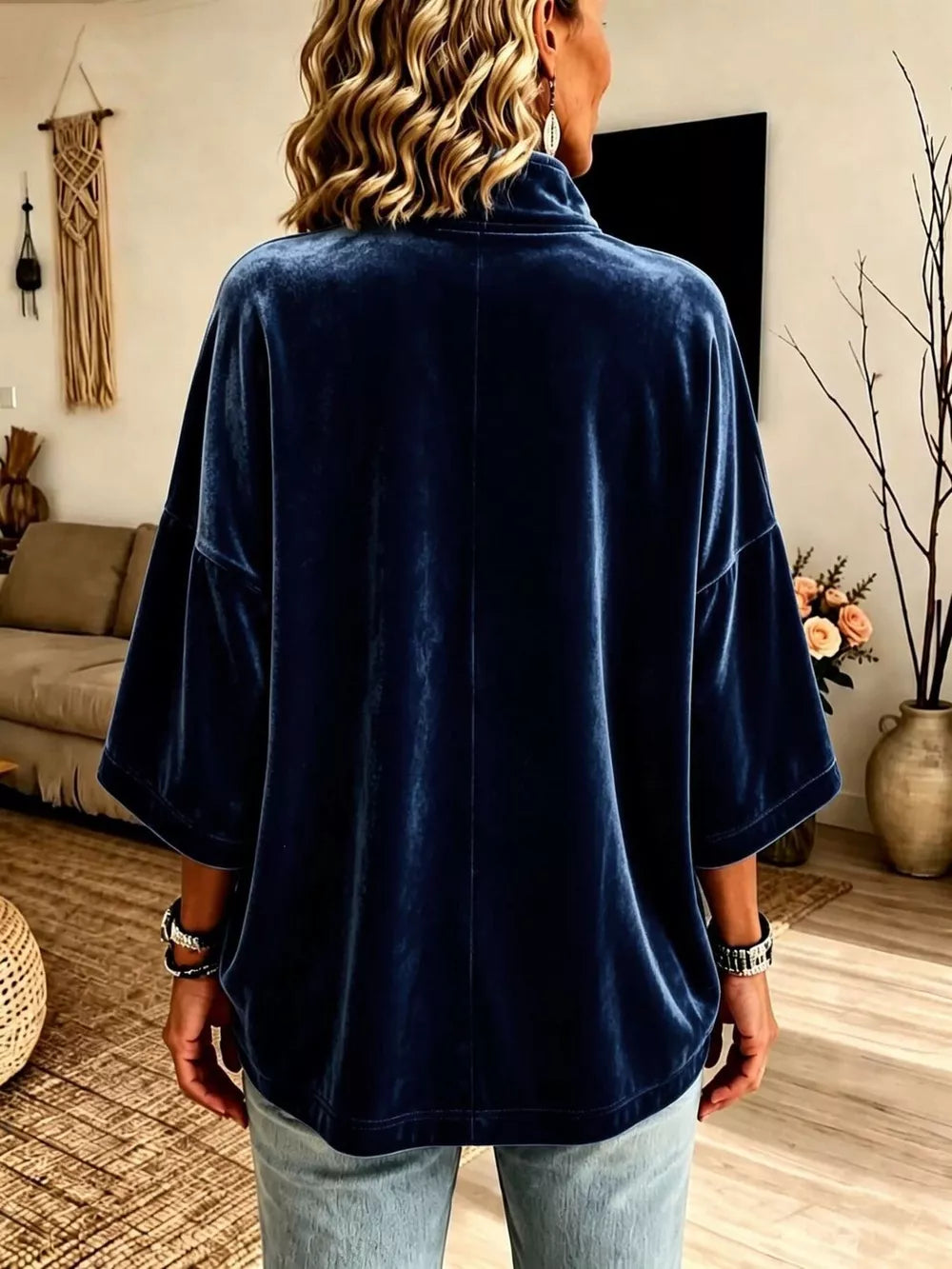 Full Size Velvet Quarter-zip Sweatshirt Plus Size in White