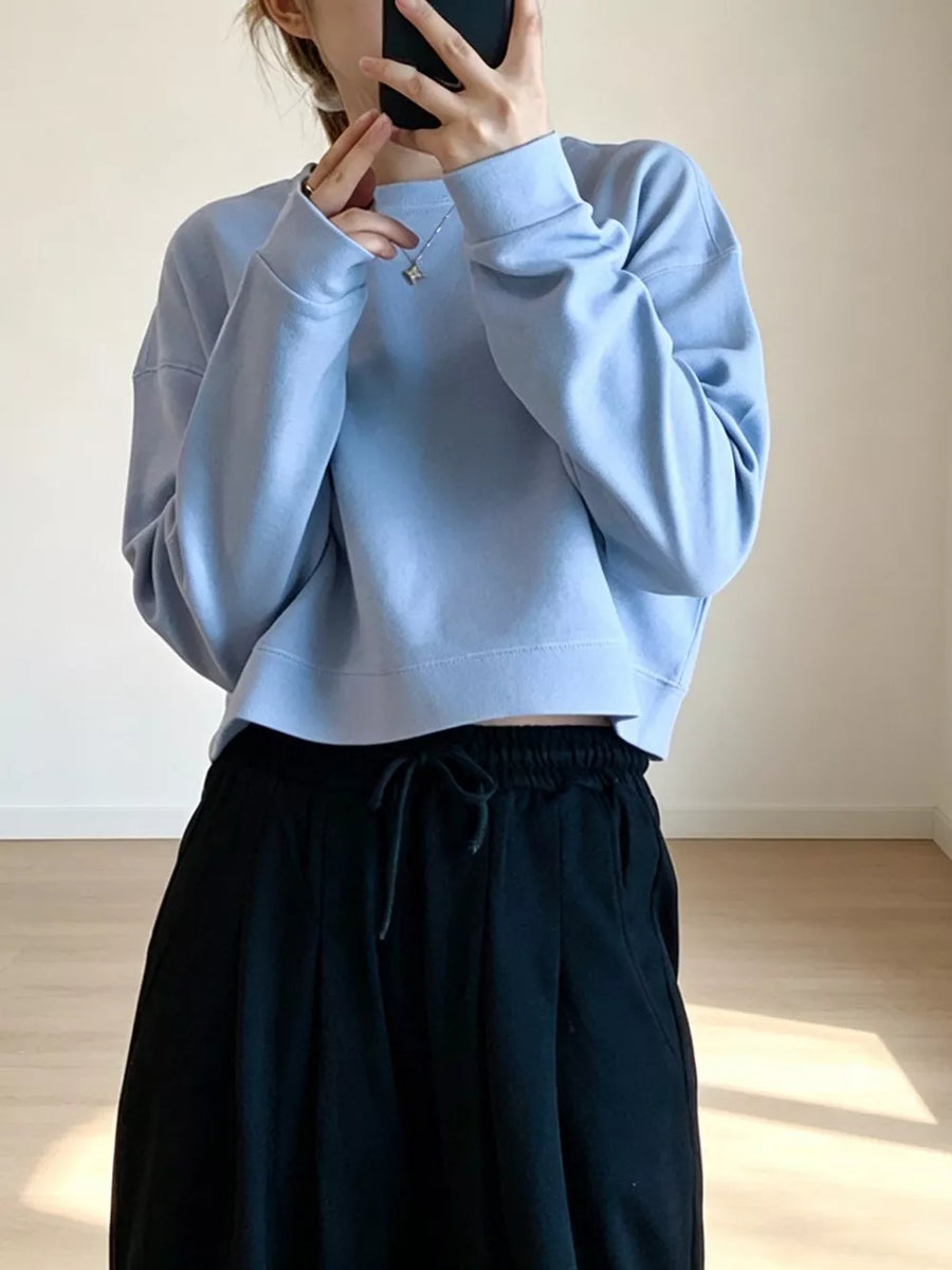 Crew Neck Drop Shoulder Sweatshirt, view 17