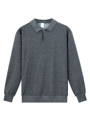 Flower Apricot Color pullover sweater with hip-length and half-button