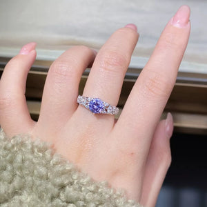 925 sterling silver, Growing high-carbon diamonds Care instructions: Avoid weari ring in Heliotrope Purple with straight