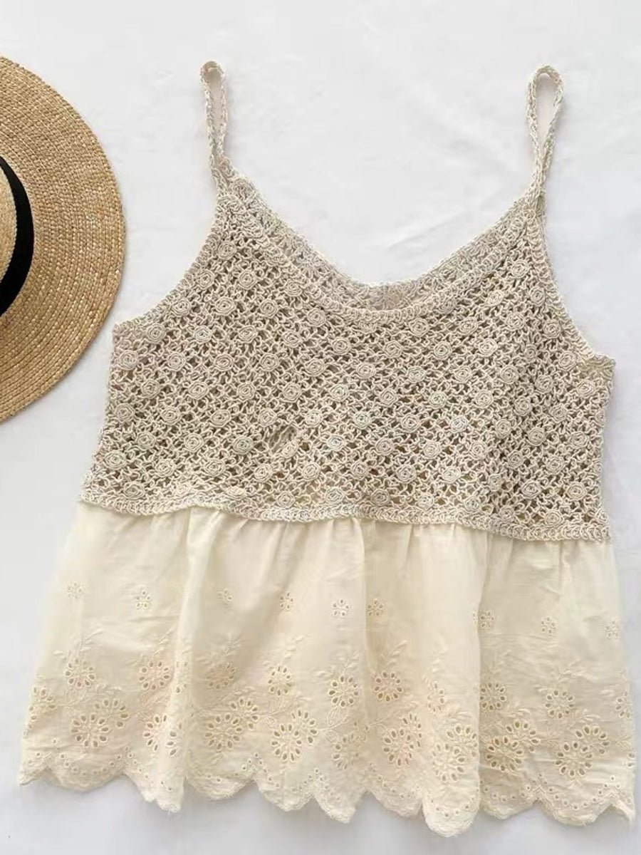 Apricot relaxed camisole with v-neck