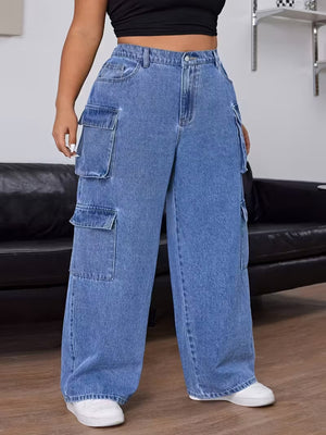 95%cotton,5%spandex Care instructions: Machine wash cold wide-leg jeans in Dusty Blue with loose silhouette