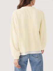 Oversized Crew Neck Sweatshirt in Navy Blue-spot