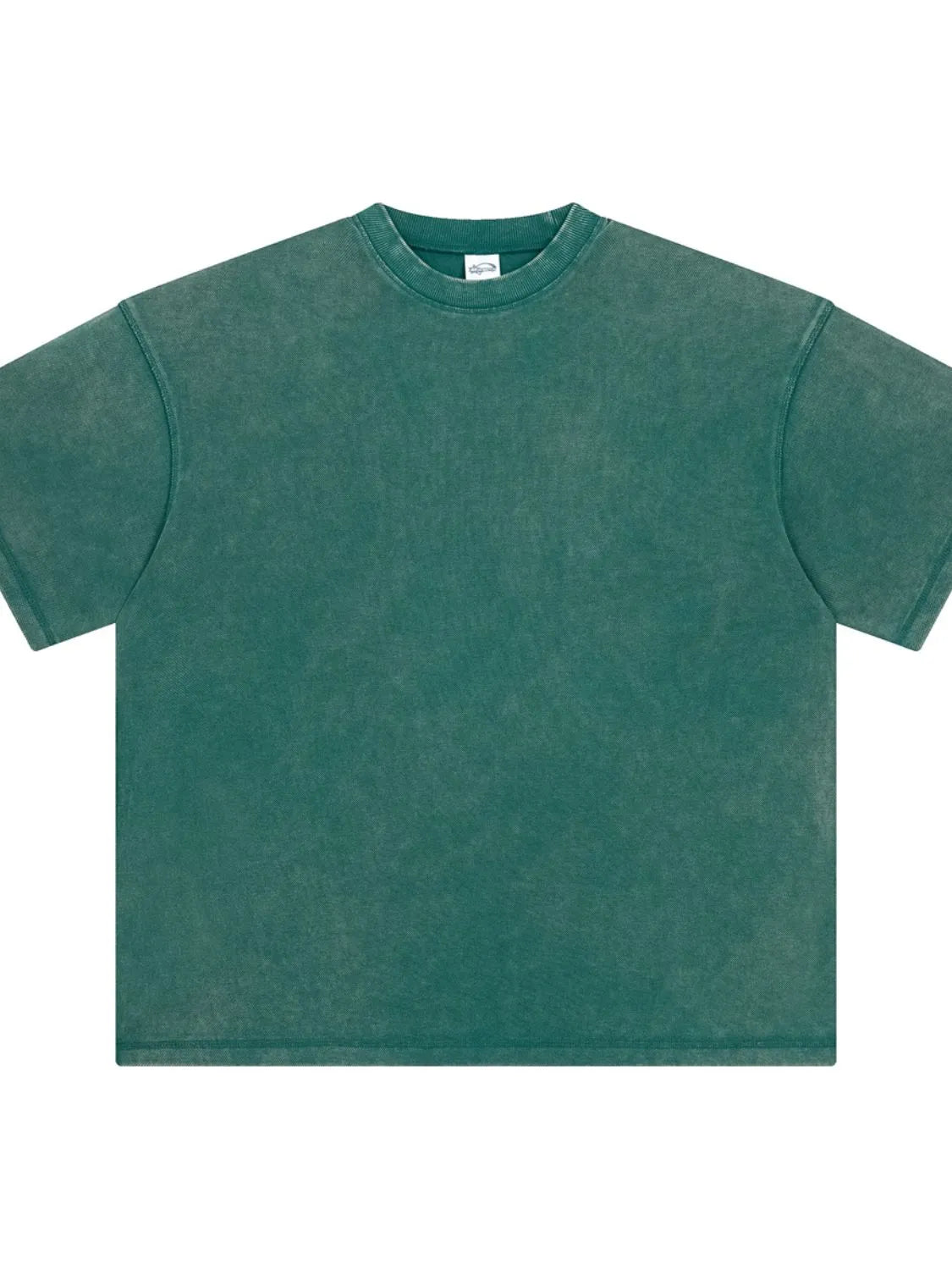 Urban Ease Half Sleeve Tee in Deep Teal with a washed effect and crew neck.