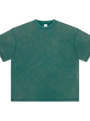 Urban Ease Half Sleeve Tee in Deep Teal with a washed effect and crew neck.