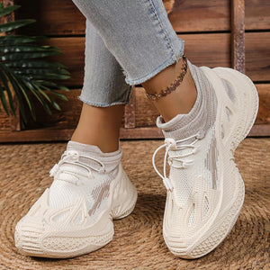 Lace Up Round Toe Sneakers in Khaki, view 11
