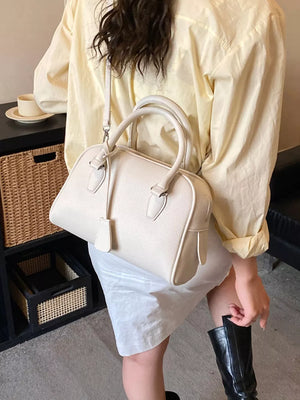 Pu Leather Crossbody Bag in Black