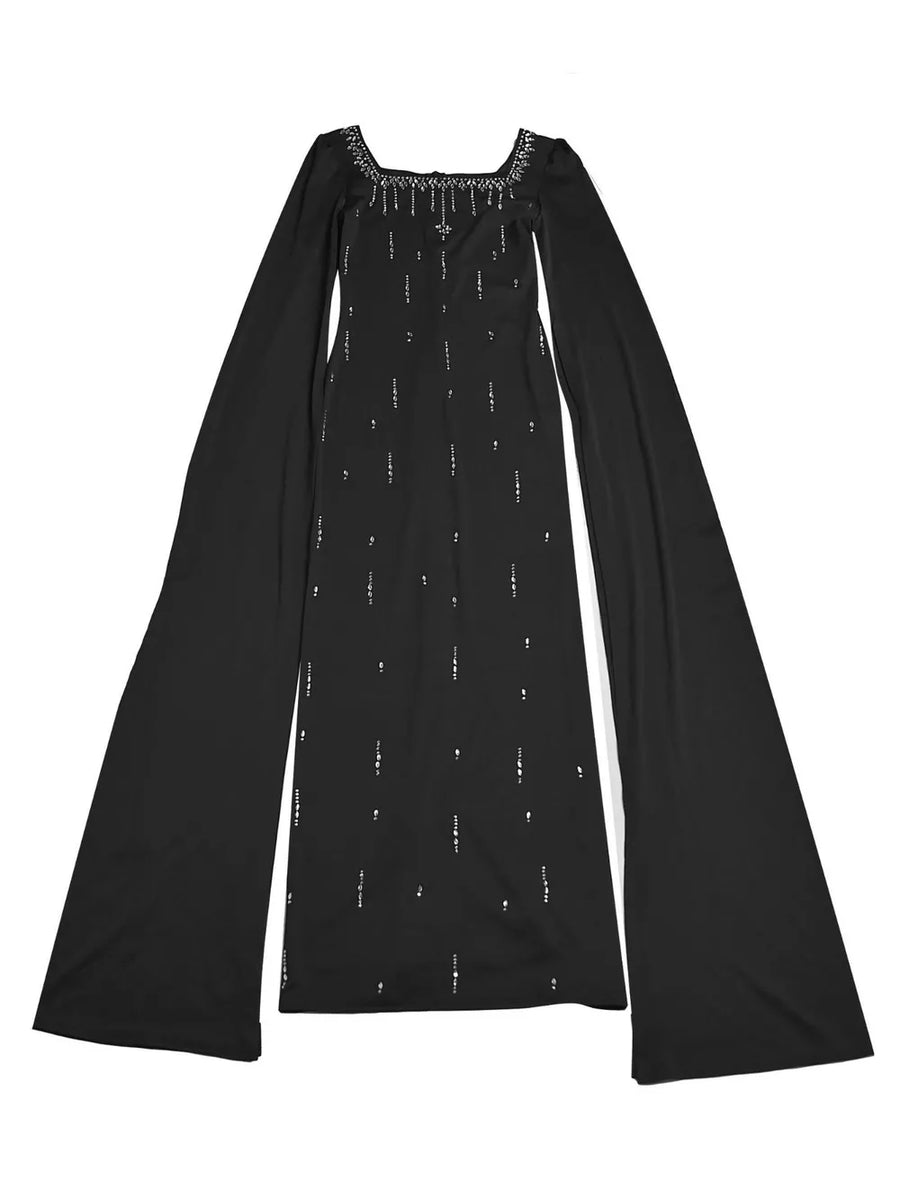glam maxi dress in Red with square neck
