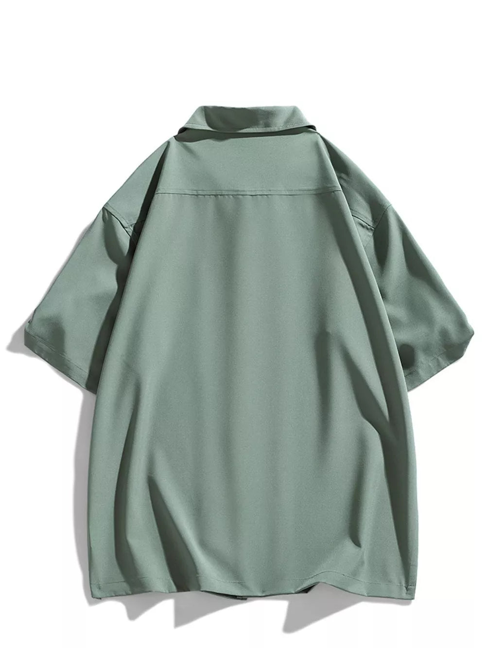Button-down Short-sleeve Top in Air Force Blue