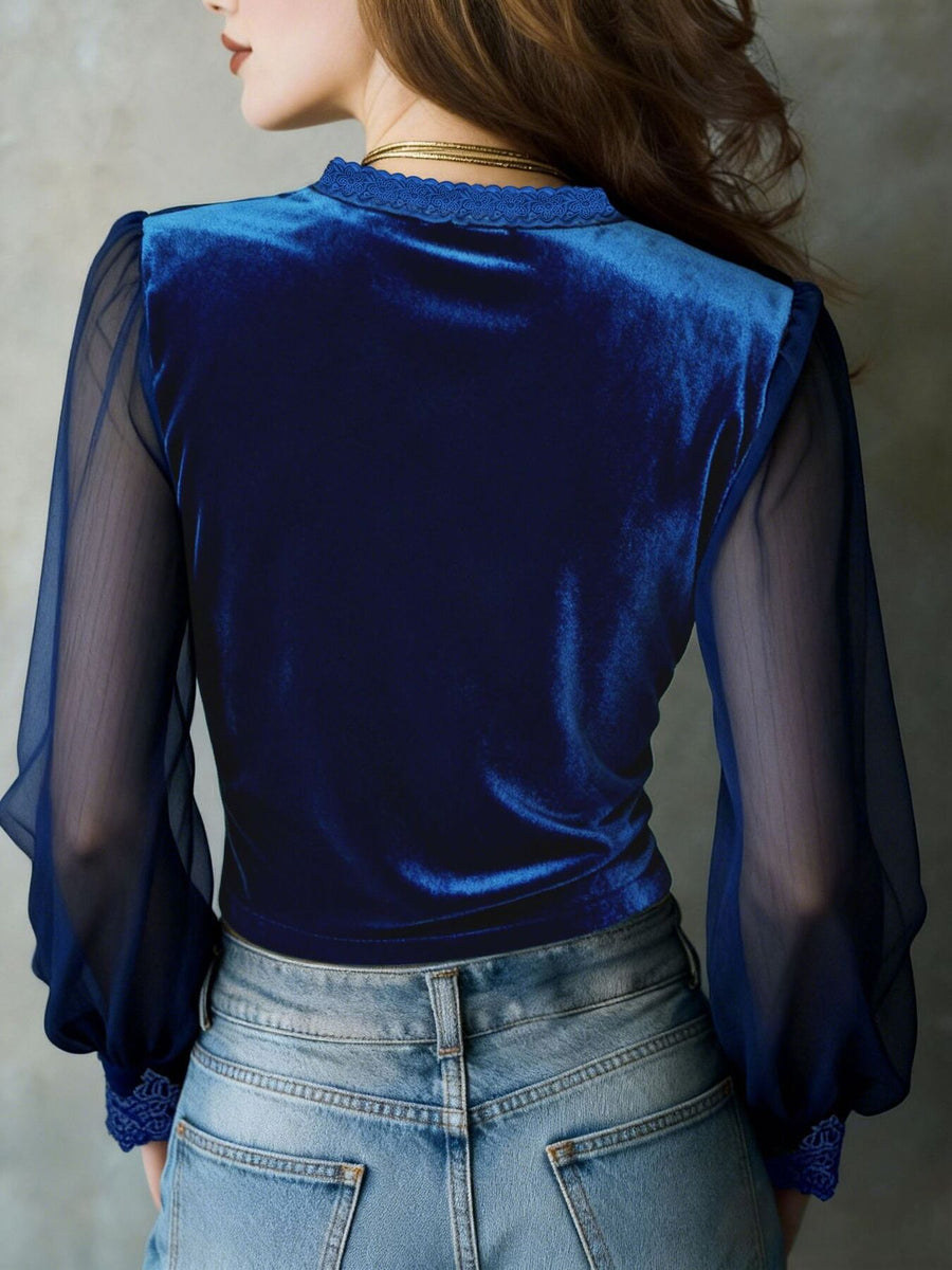romantic blouse in olive green with v-neck