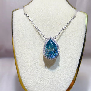 5 Carat Sterling Silver Teardrop Moissanite Necklace