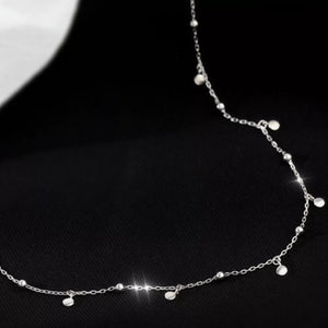 silver necklace with choker and clasp