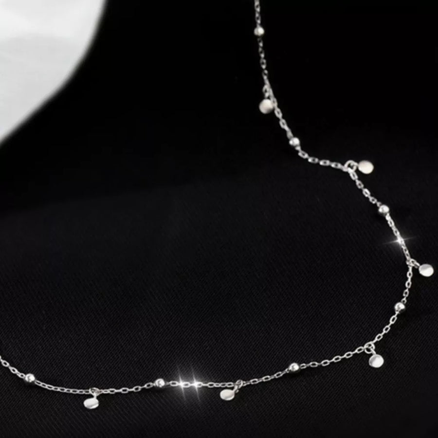 silver necklace with choker and clasp
