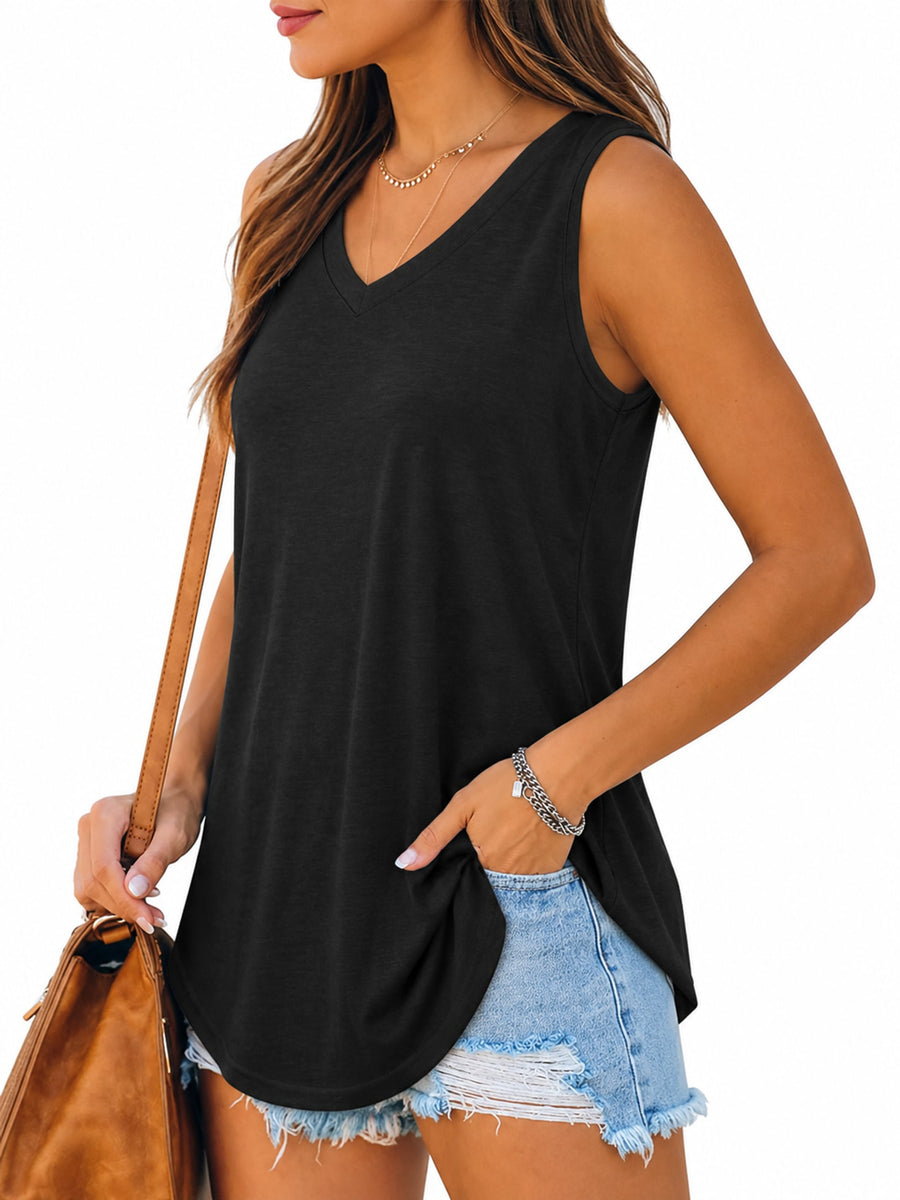 Cotton &amp tank top in Light Green with loose silhouette