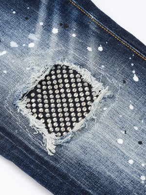 Men's Distressed Slim Fit Jeans option 4