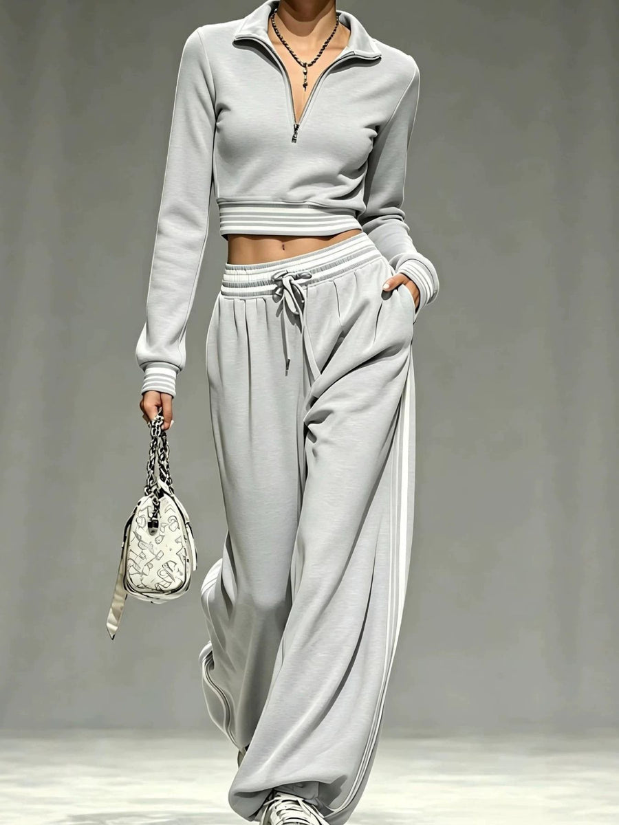 lounge set featuring striped in White with 100% polyester Care instructions: Machine wash cold texture