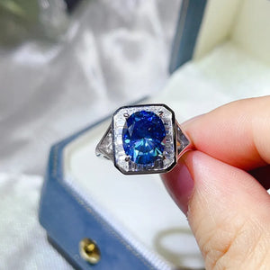 3 Carat Moissanite Square Ring Platinum-plated 925 Silver in Pink Purple with 3 carat moissanite