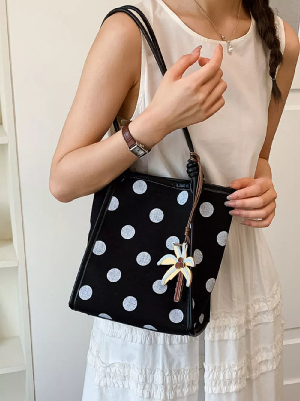 Black Polka Dot Shoulder Bag