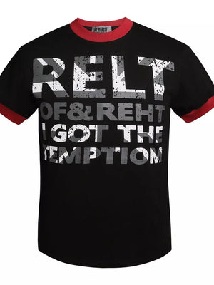 Men's Letter Graphic Short Sleeve T-shirt in Black