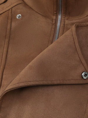 Asymmetrical Zipper Moto Jacket With Belt option 6