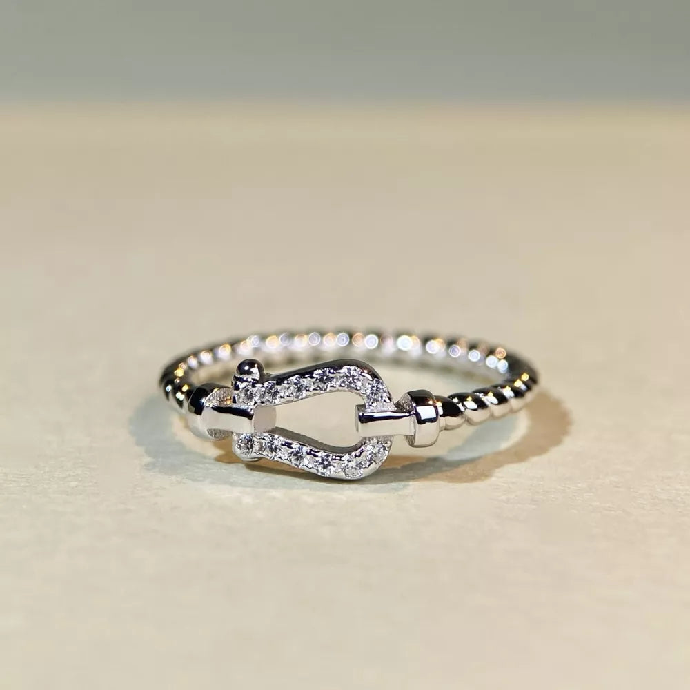 ring featuring beaded in Silver with 18K Gold-Plated, 925 sterling silver, Zircon Care instructions: Avoid wearing du texture