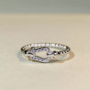 ring featuring beaded in Silver with 18K Gold-Plated, 925 sterling silver, Zircon Care instructions: Avoid wearing du texture