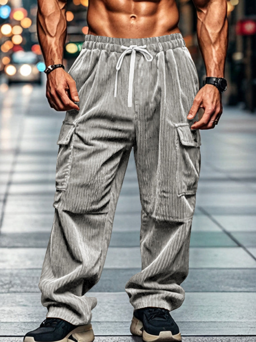 cargo pants featuring corduroy in Black with 95%polyester,5%spandex Care instructions: Machine wash cold texture