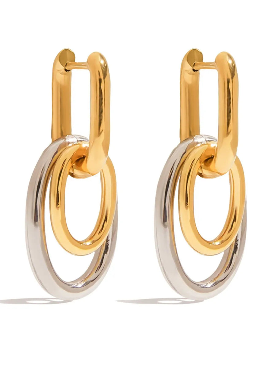 Stainless Steel earrings in Gold with hoop silhouette