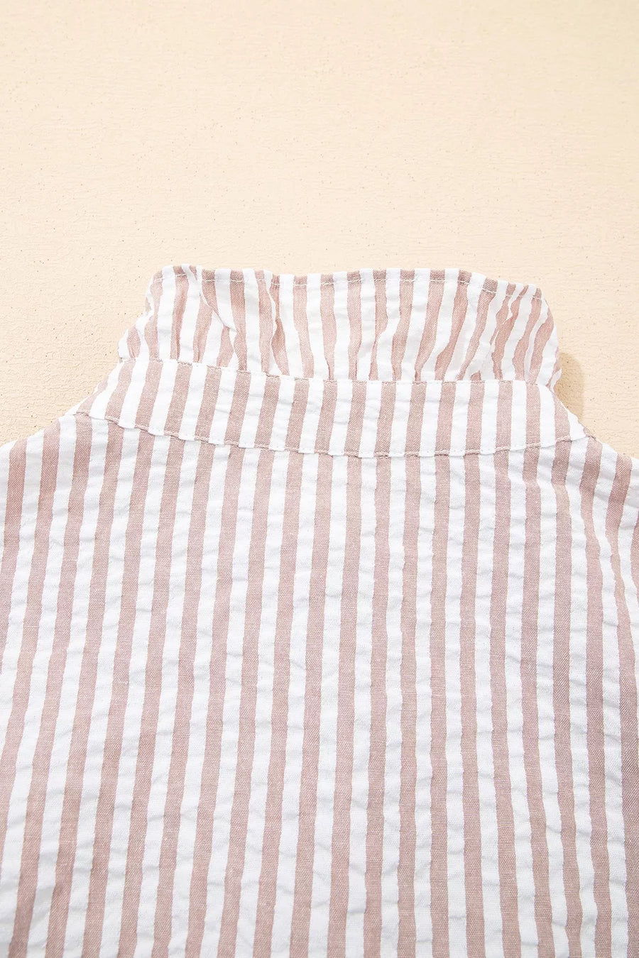 Stripe Frilled Collar Half Sleeve Shirt Dress option 11