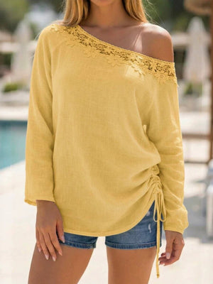 light pink one-shoulder top