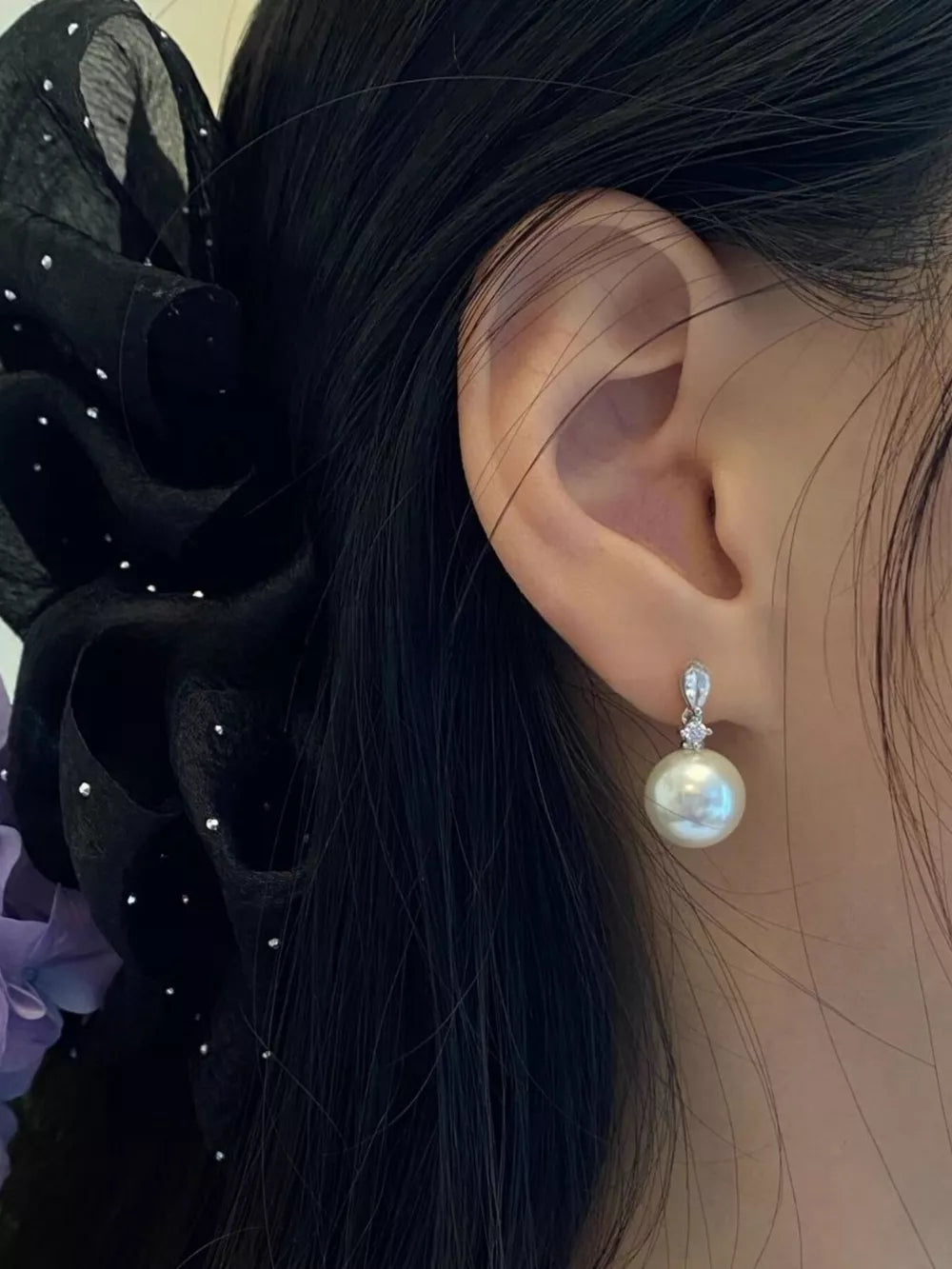 earrings in ivory featuring pearl drop and drop fit