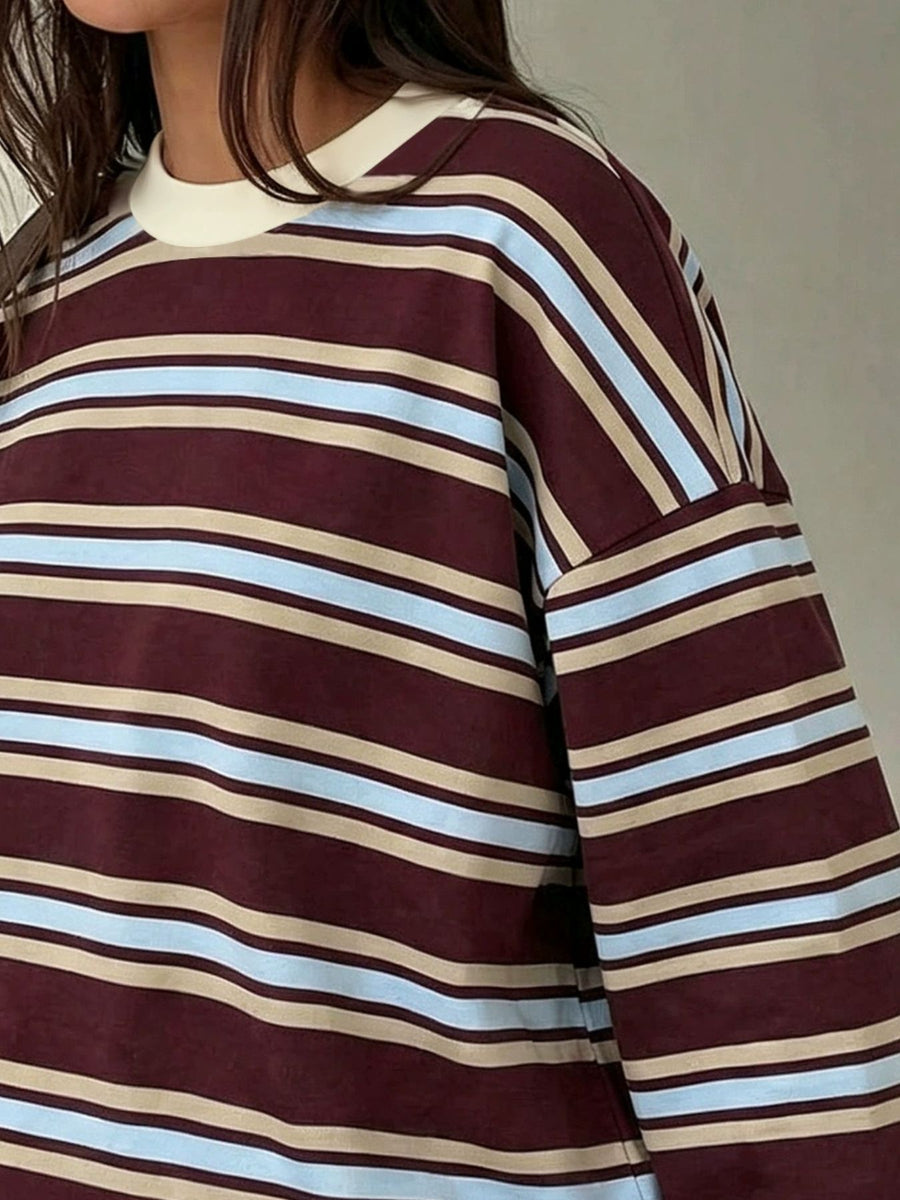 t-shirt in Gray with crew neck and long sleeve
