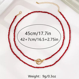 bohemian necklace in burgundy with not applicable