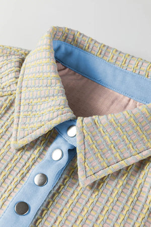 Button Front Jacquard Henley Sweatshirt option 5