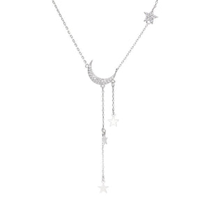 necklace in Silver with celestial and zircon embellishment