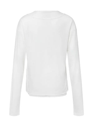 Men's Long-sleeve Round Neck T-shirt in Floral Gray