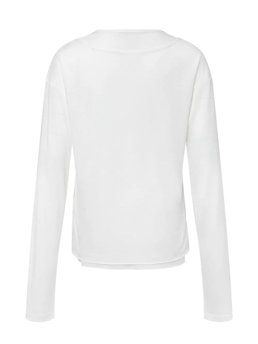 Men's Long-sleeve Round Neck T-shirt in Floral Gray
