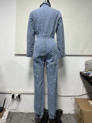 streetwear jumpsuit in Black with collared