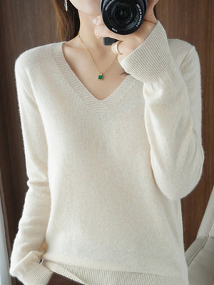 v-neck sweater in Light Purple