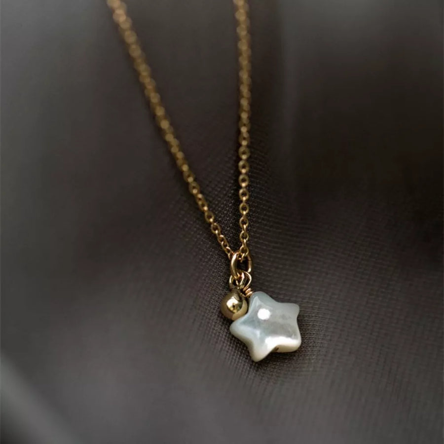 18K Gold-Plated,Shell,925 sterling silver Care instructions: Avoid wearing durin necklace in Gold with slim silhouette