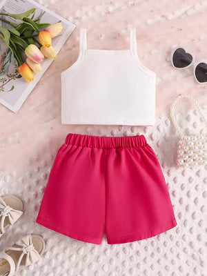 Children's Letter Graphic Cami And Bow Skort Set option 7
