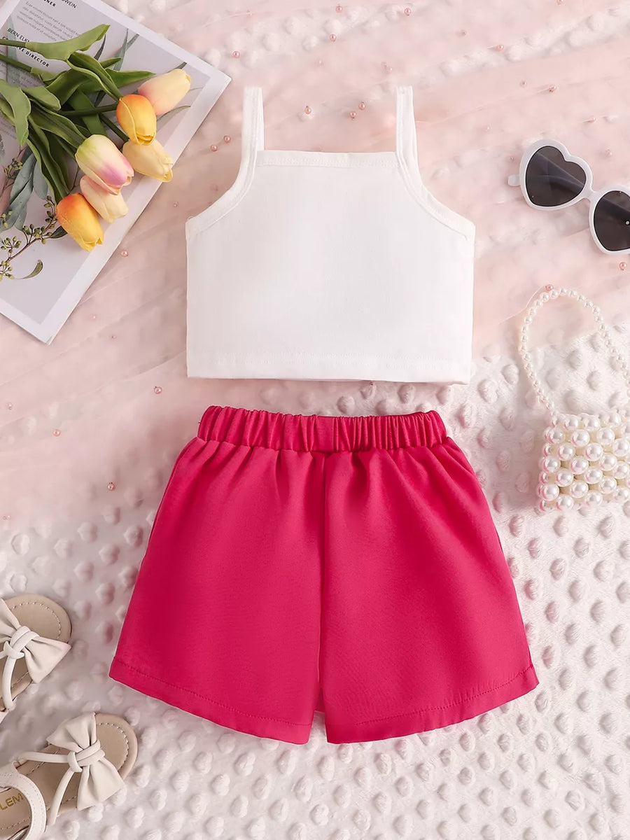 Children's Letter Graphic Cami And Bow Skort Set option 7